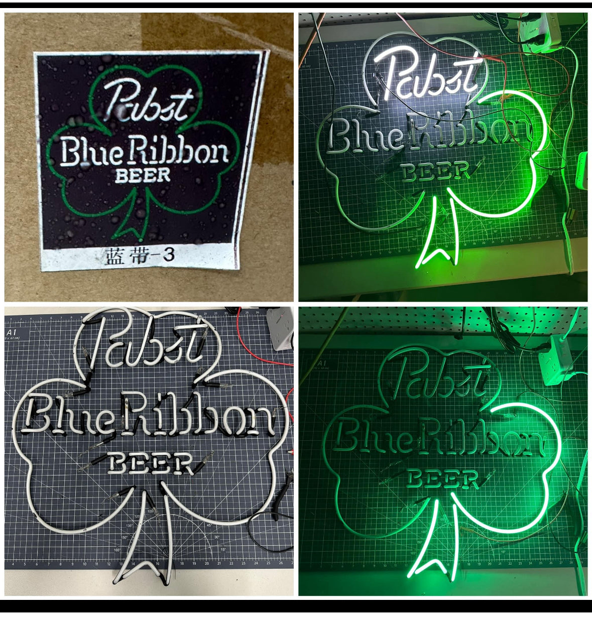 Beer Double Stroke Word Unit for Pabst Shamrock Neon Sign Replacement Tube