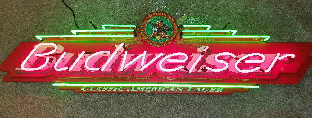 Top Center Emphasis & Backlight for Vintage Budweiser Classic American Lager Replacement Tube - Neon Sign Part