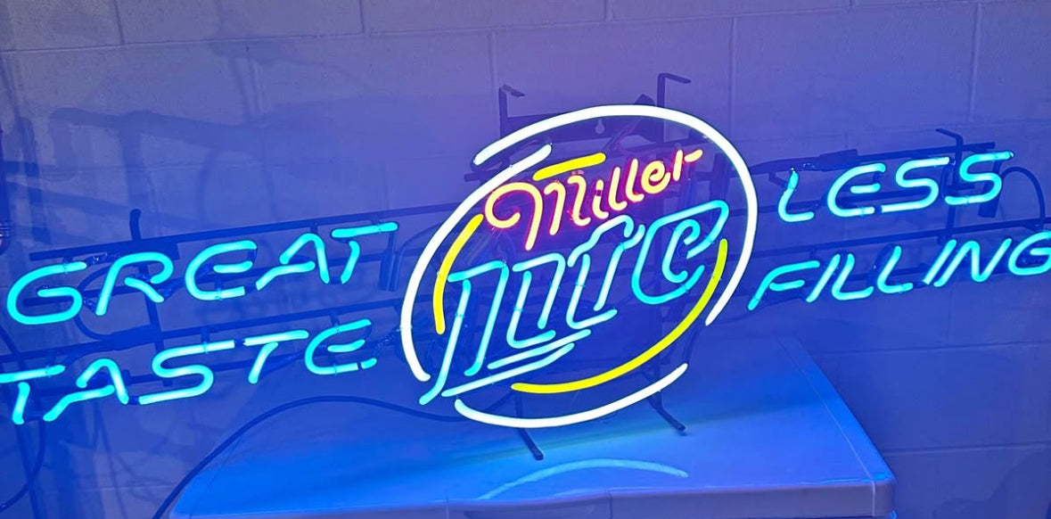 GREAT Single Stroke Word Unit for Miller Great Taste Less Filling Neon Sign Replacement Tube