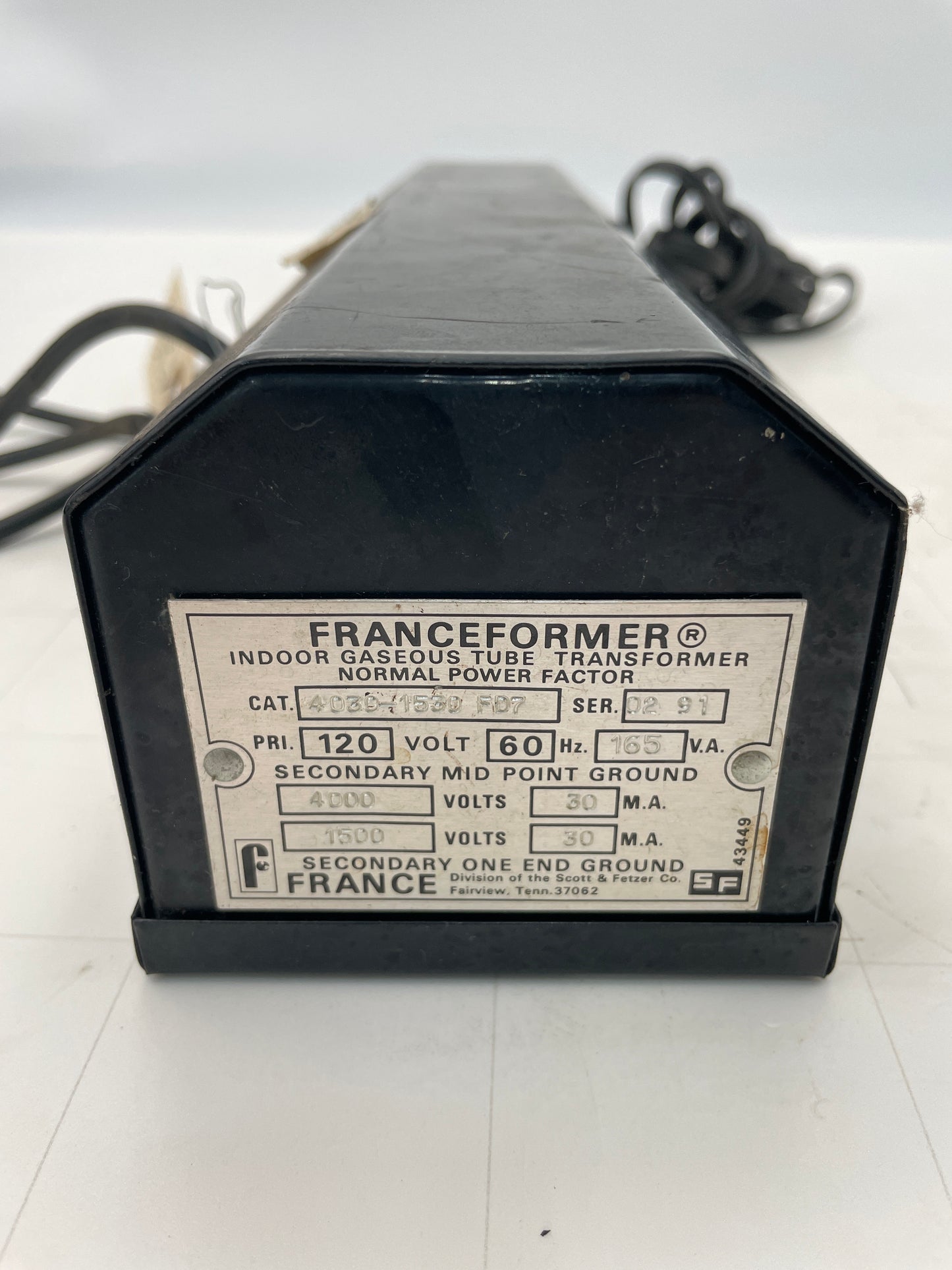 Franceformer Dual Output Vintage Core & Coil Neon Sign Replacement Transformer – 4Kv & 1.5Kv