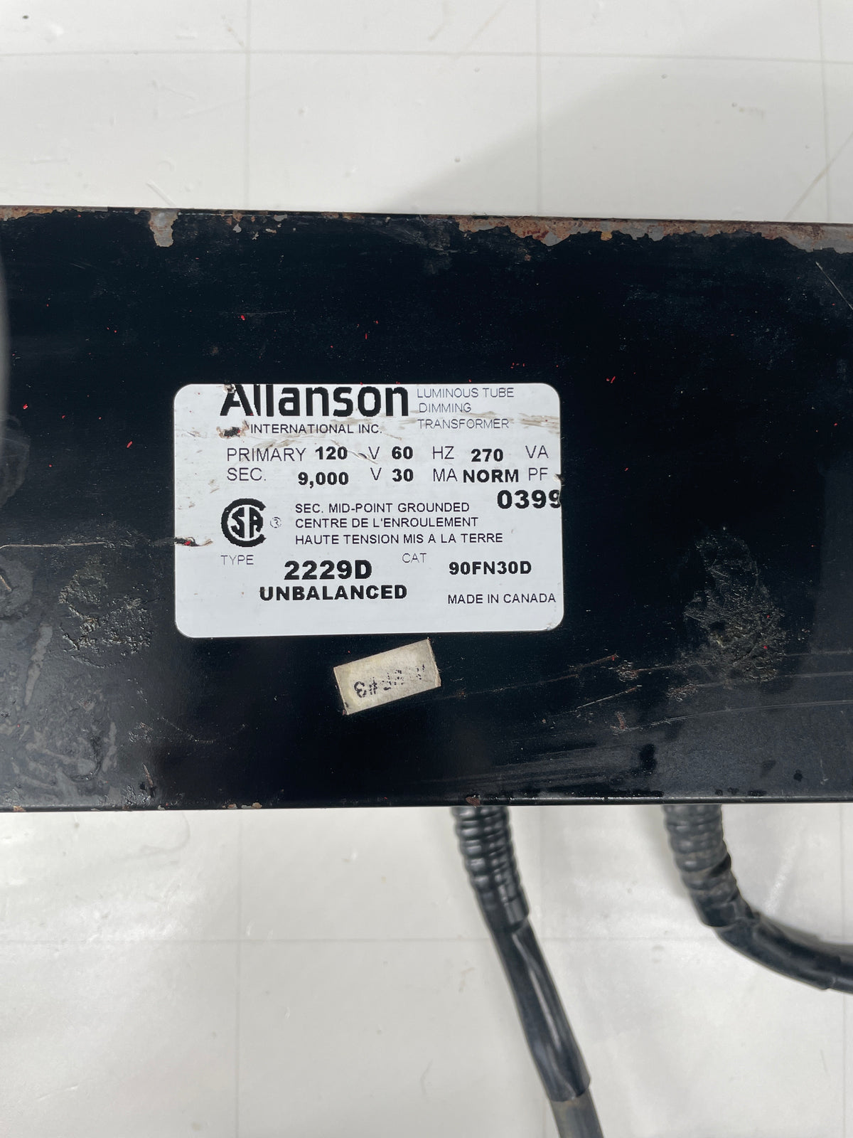 Allanson Vintage Core & Coil Neon Sign Replacement Transformer – 9Kv