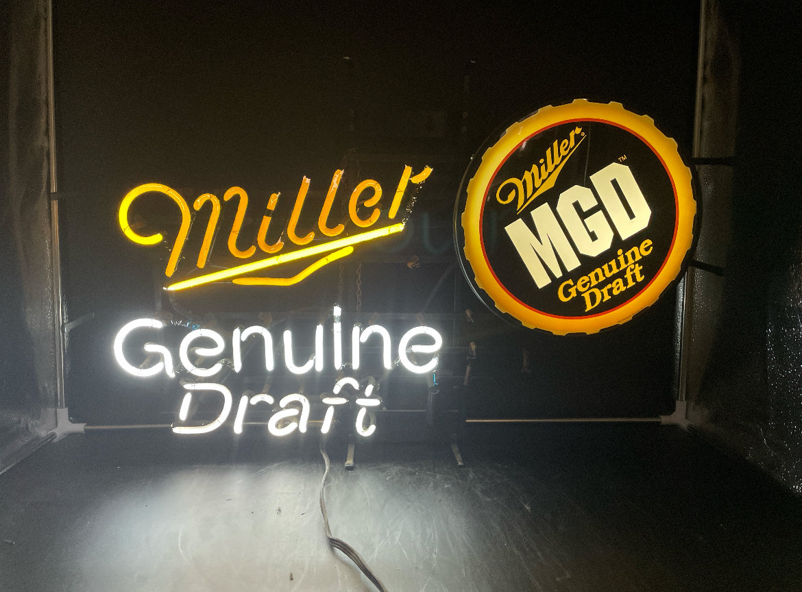 Housing for Miller Genuine Draft Neon Sign Plastic Replacement Panel