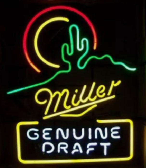 MGD Miller Genuine Draft Cactus Border Unit - Neon Sign Part Used