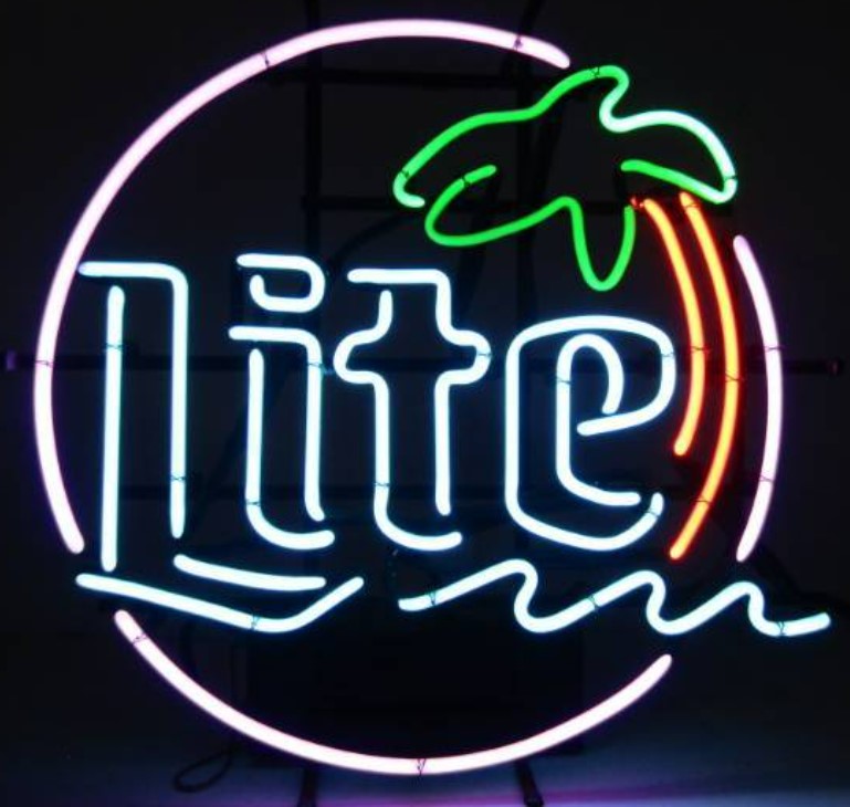 Miller Lite Circle Palm Tree Trunk unit - Neon Sign Part