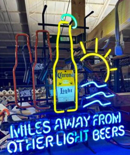 Left side double bottles for Corona Motion Miles Away from other Light Beers Replacement Tube - Neon Sign Part