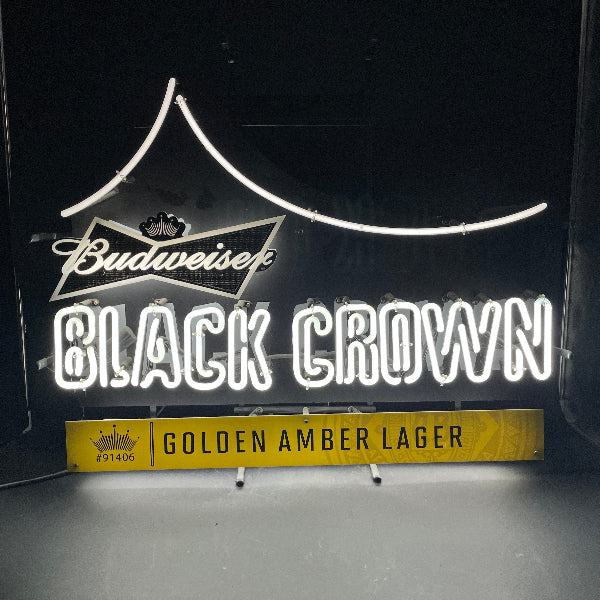 Budweiser Black Crown Golden Amber Lager Neon Sign
