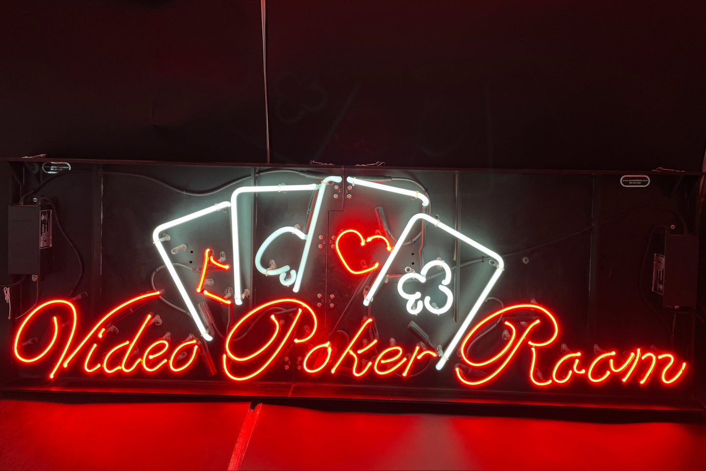 Large Video Poker Room Neon Sign