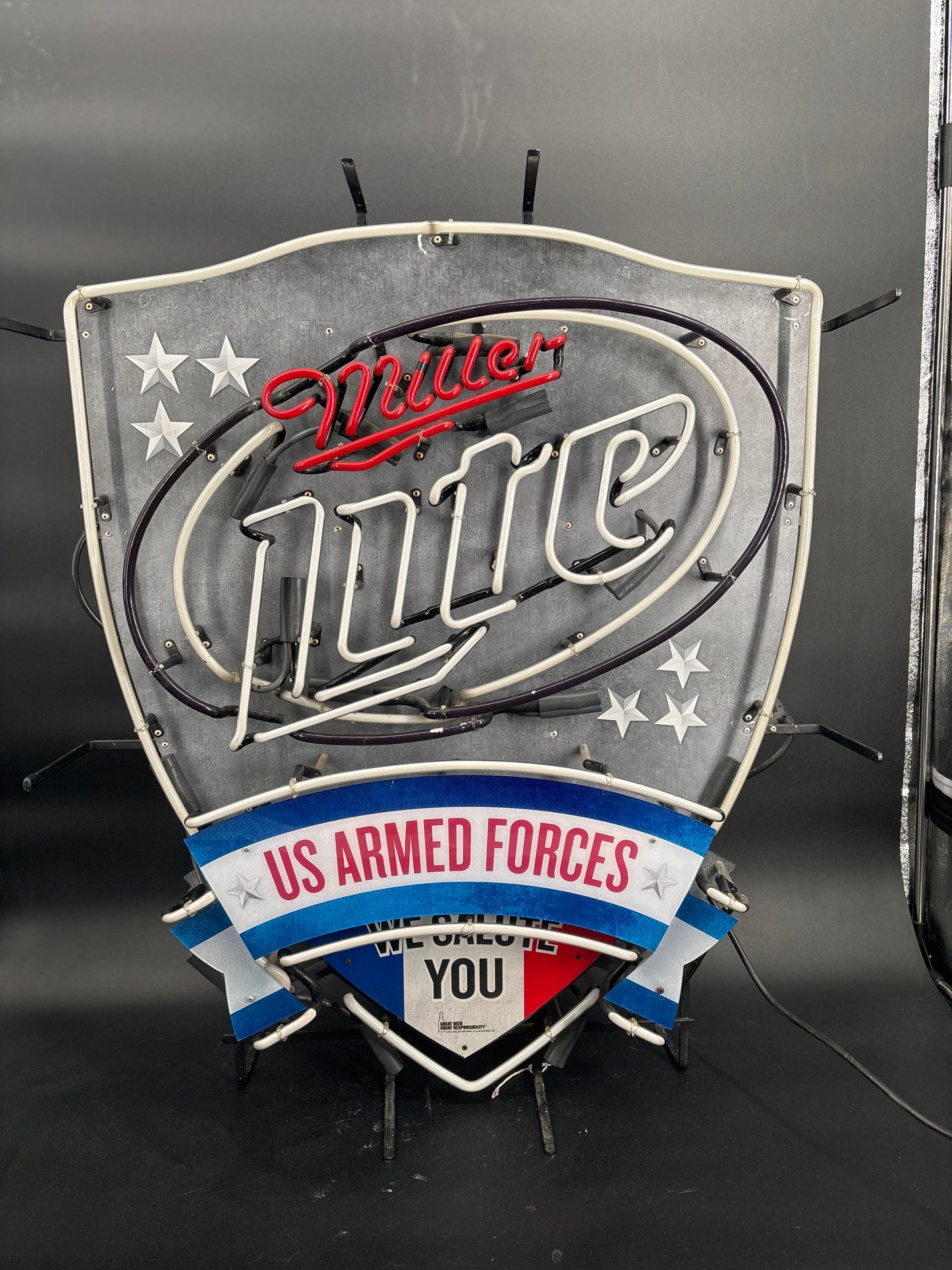 Miller Lite U.S. Armed Forces Neon Sign