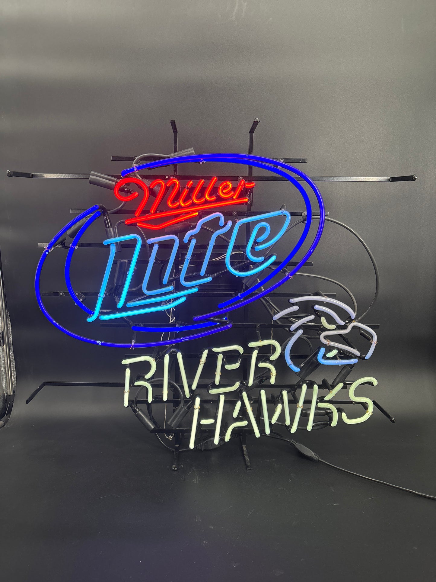 Miller Lite River Hawks Neon Sign