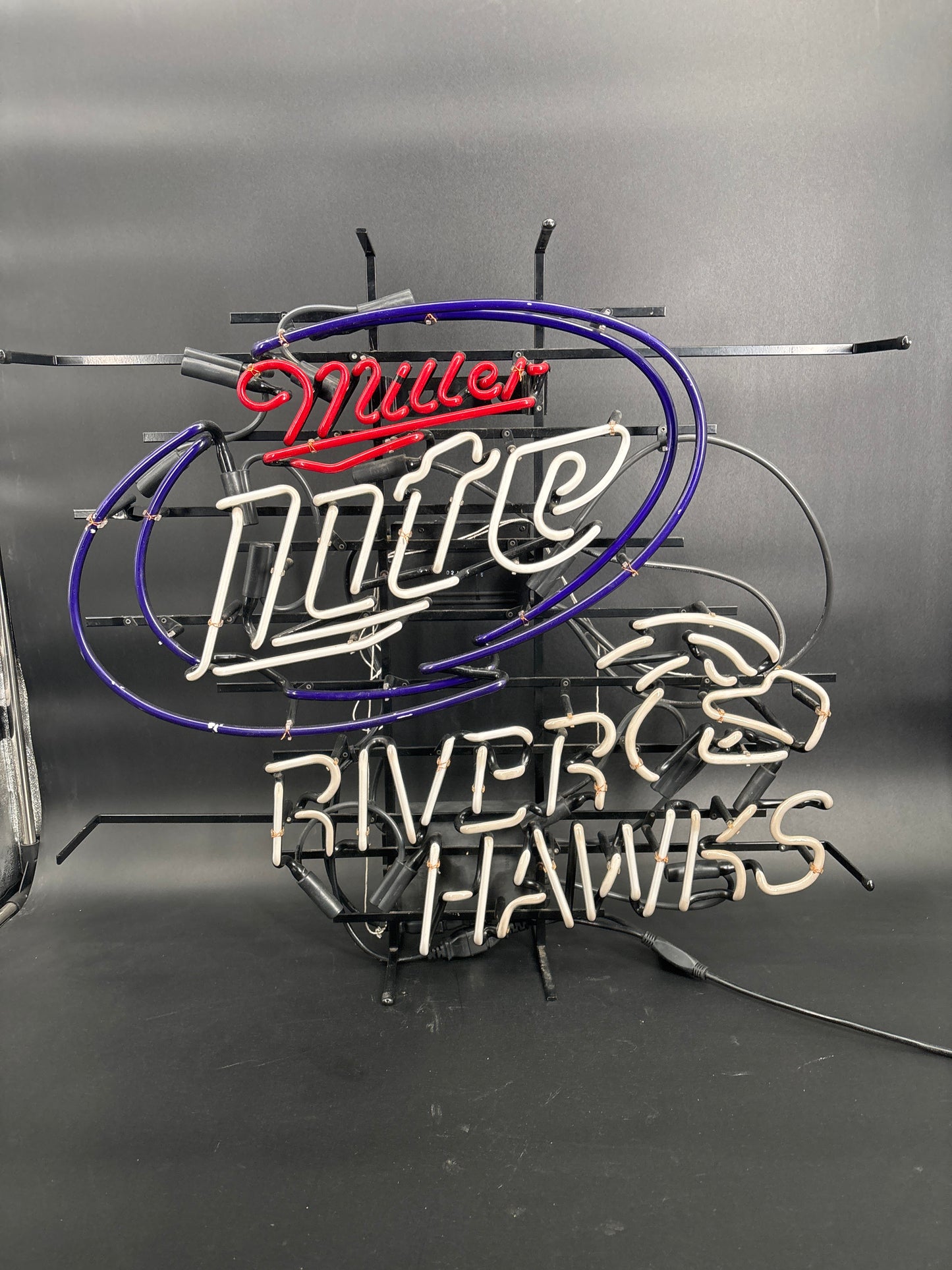 Miller Lite River Hawks Neon Sign