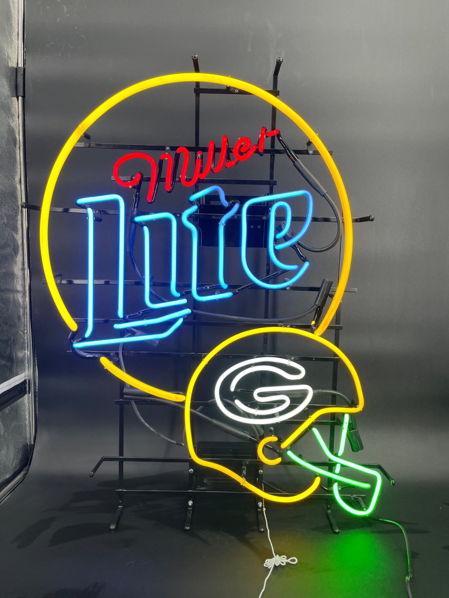 Miller Lite Packers Helmet Neon Sign
