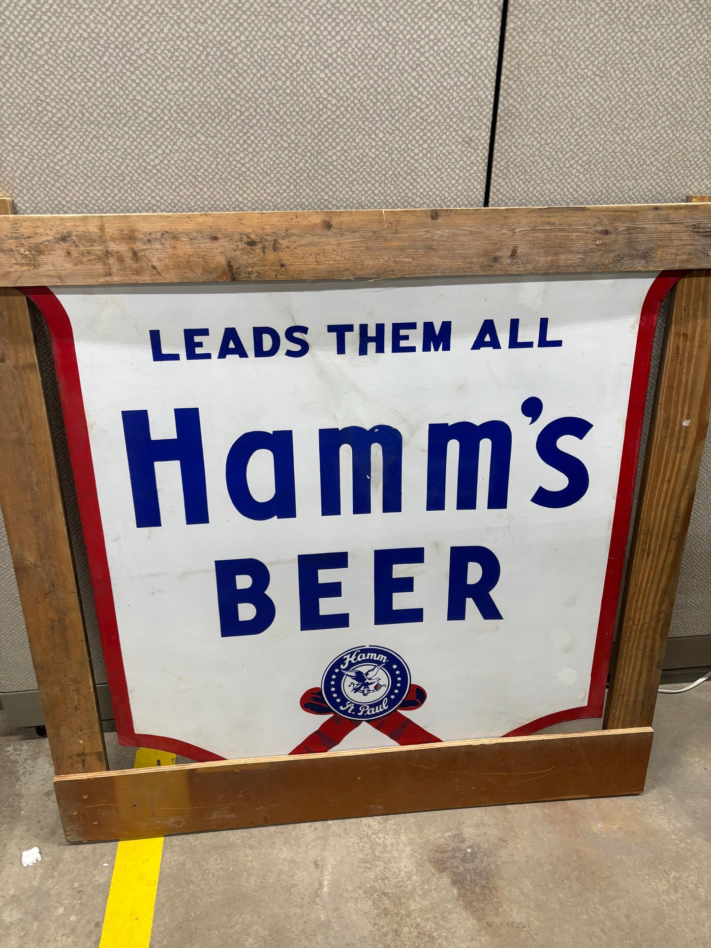 Hamm’s Beer “Leads Them All” Porcelain Sign (Circa 1940)