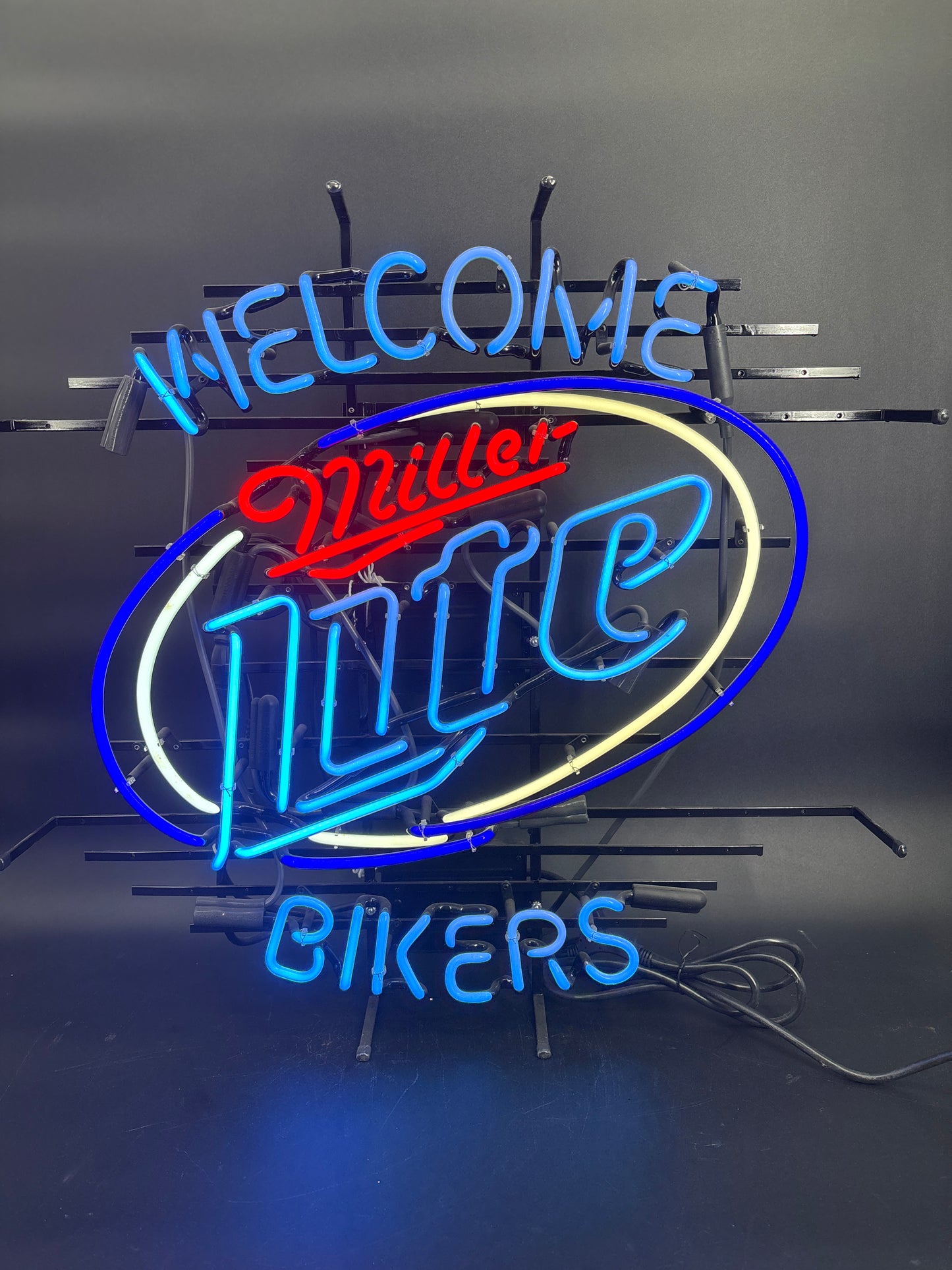 Miller Lite Welcome Bikers Neon Sign