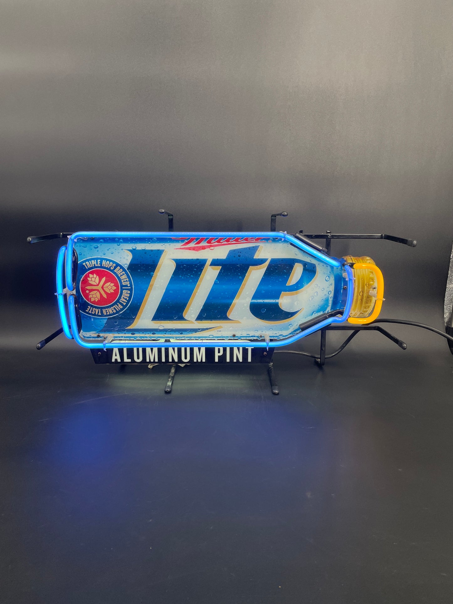 Miller Lite Steel Bottle Neon Sign