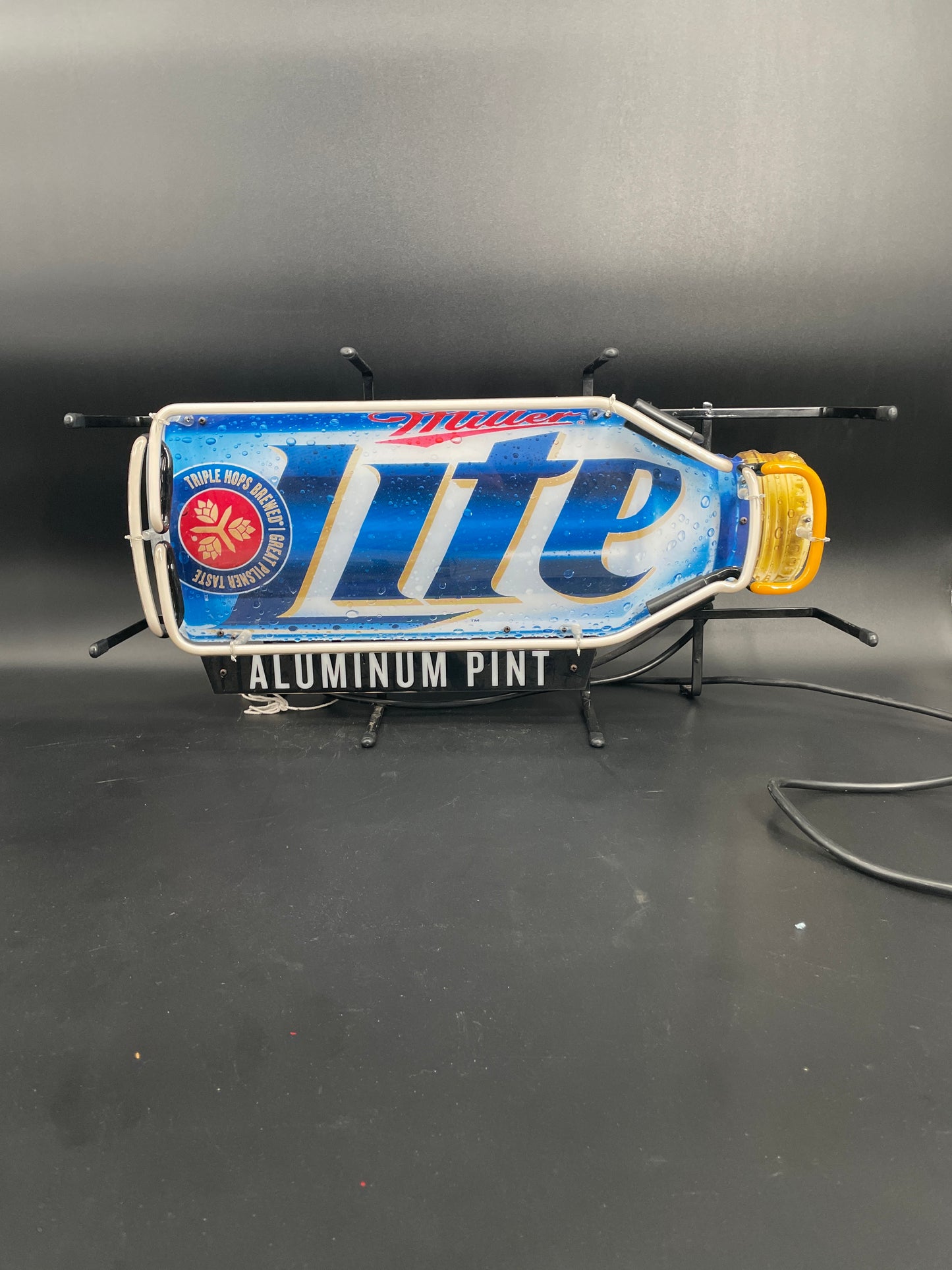 Miller Lite Steel Bottle Neon Sign