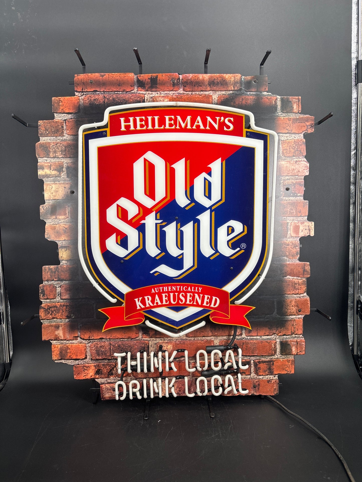 Old Style “Think Local, Drink Local” Neon Dominator Neon Sign