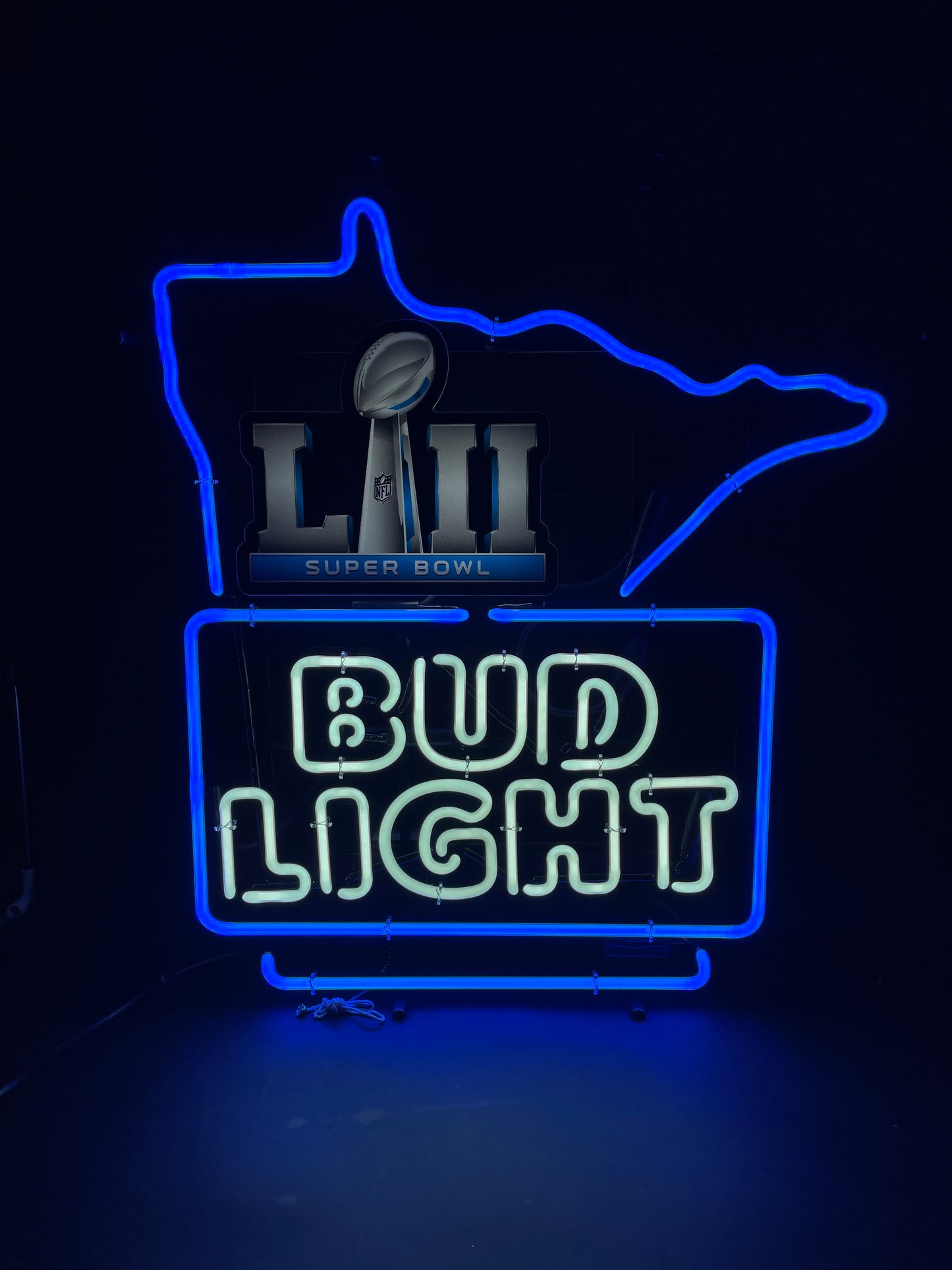 Super Bowl LII for Minnesota Bud Light Neon Sign Plastic Replacement Panel