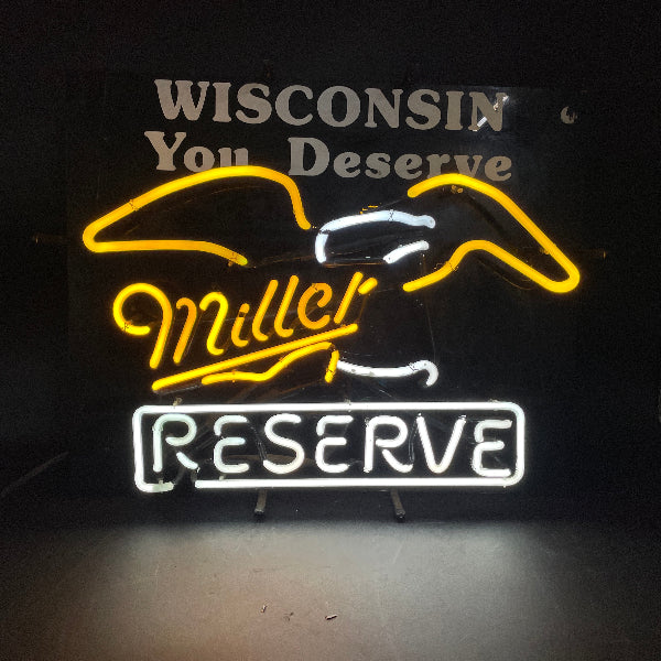 Wisconsin You Deserve Miller Reserve Neon Sign