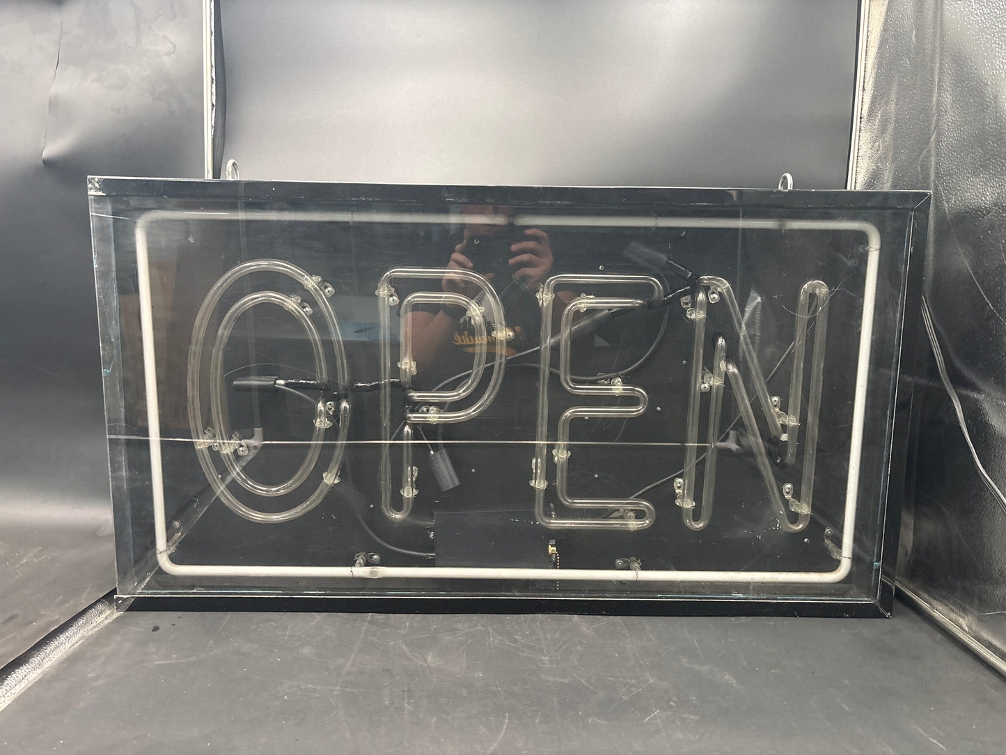 Vintage Neon Double-Sided Hanging “OPEN” Sign