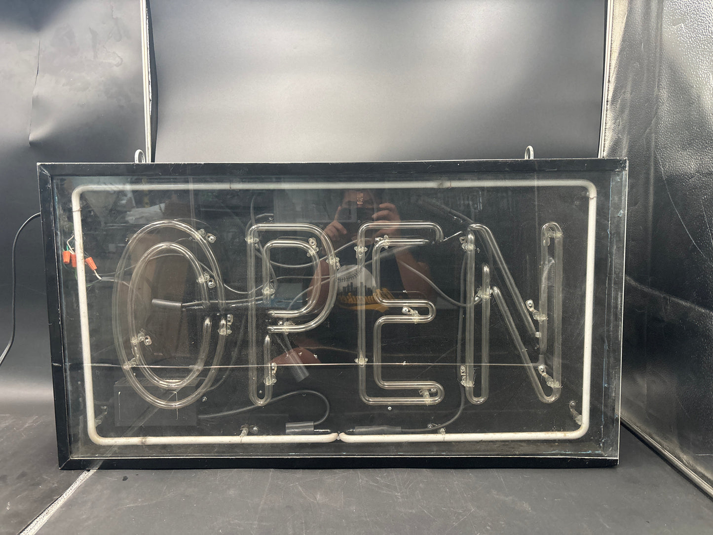 Vintage Neon Double-Sided Hanging “OPEN” Sign
