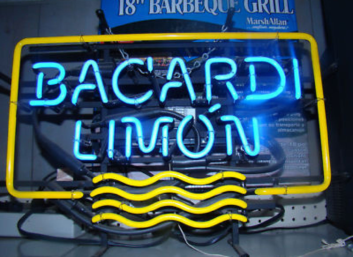 Yellow Border / Lower Emphasis Unit for Bacardi Limon Replacement Tube - Neon Sign Part