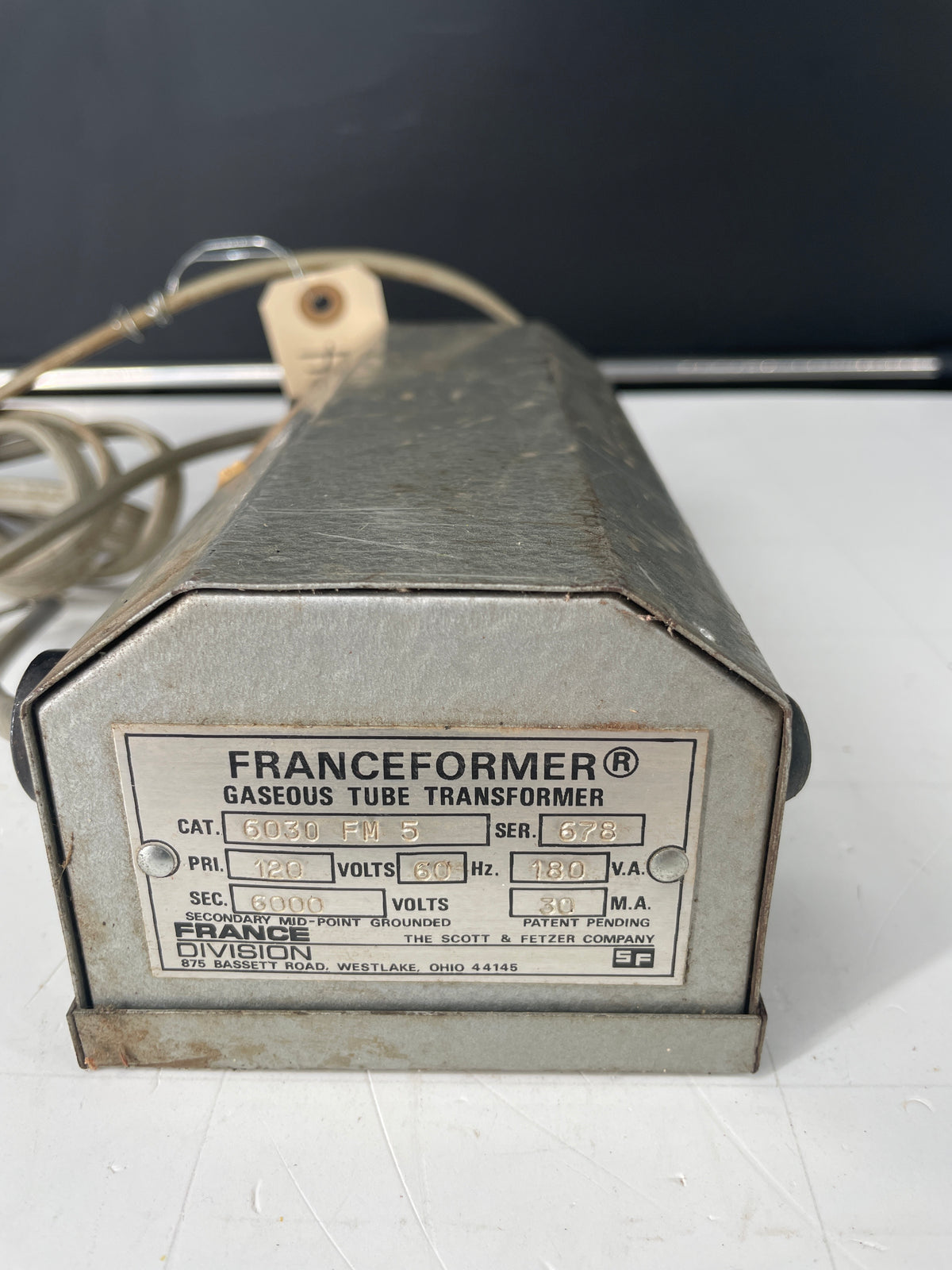 Franceformer Gray Vintage Core & Coil Neon Sign Replacement Transformer – 6Kv