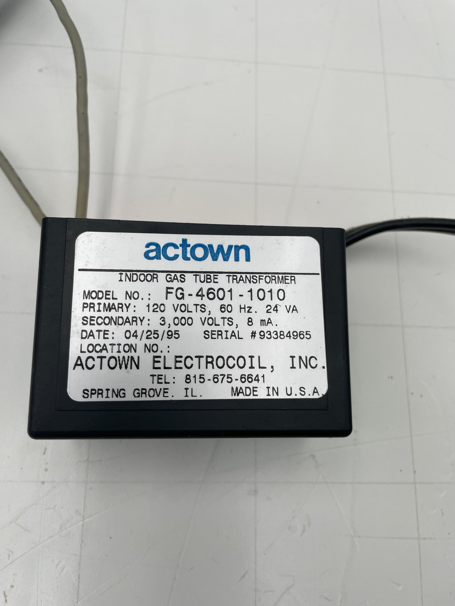 Actown FG-4601-1010 Indoor Gas Tube Transformer Neon Sign Replacement Transformer – 3Kv