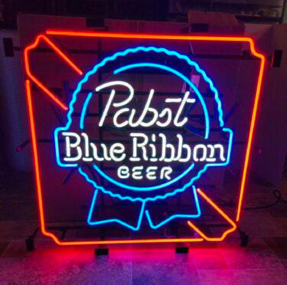 Right Border & Bottom Ribbon for Small Pabst Blue Ribbon Replacement Tube - Neon Sign Part