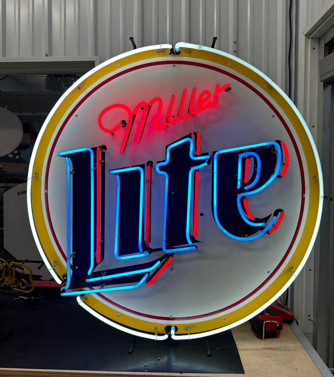 Bottom Left Border with Vertical Electrodes for Large Miller Lite Classic Replacement Tube - Neon Sign Part