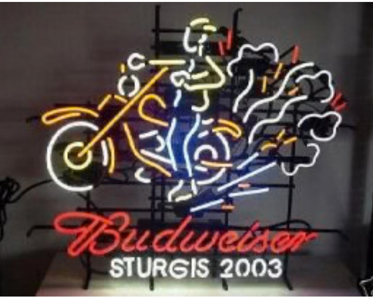 Bottom smoke for Budweiser Motorcycle 2003 Sequencing Sturgis Neon Sign Replacement Tube