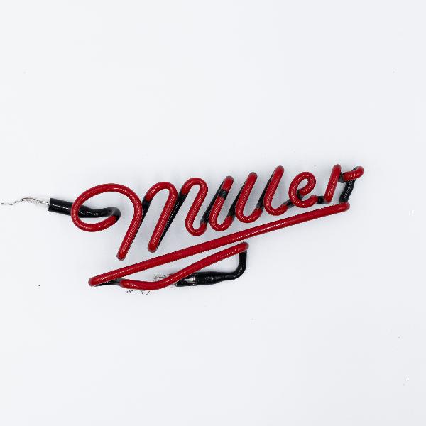 Miller Script Word Unit with Emphasis Replacement Tube - Neon Sign Part Used