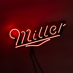 Miller Script Word Unit with Emphasis Replacement Tube - Neon Sign Part Used