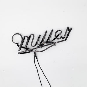 Miller Script Word Unit with Emphasis Replacement Tube - Neon Sign Part Used