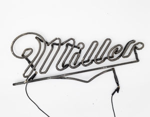 Miller Script Word Unit with Emphasis Replacement Tube - Neon Sign Part Used