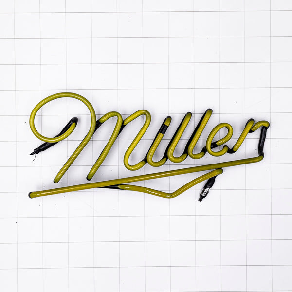 Miller Script Word Unit for Miller Genuine Draft Guitar Replacement Tube - Neon Sign Part Used