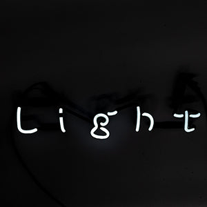 L I G H T Single Stroke Word Unit Stretched Replacement Tube - Neon Sign Part Used