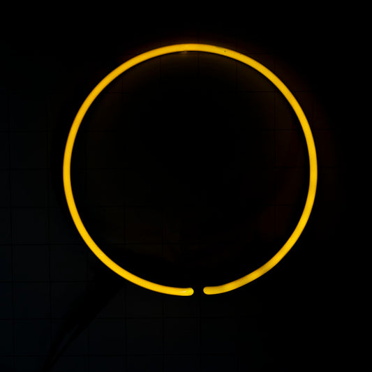 Unknown / Mystery Yellow 13” Circle Neon Sign Replacement Tube