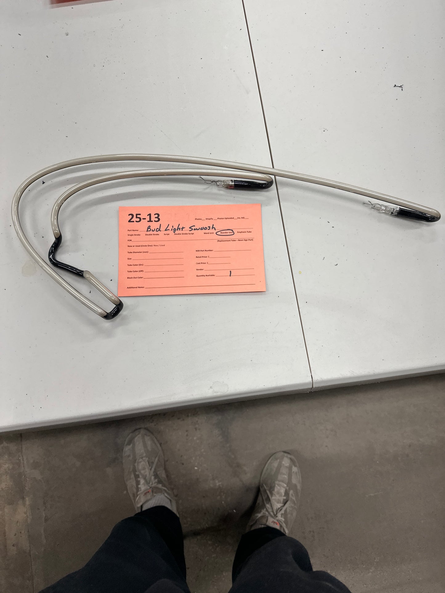 Bud Light Swoosh? -  Mystery/Unknown Unit – Neon USA – Replacement Tube – Neon Sign Part