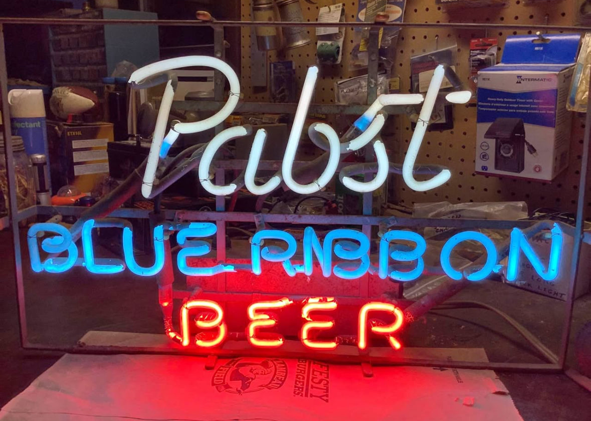 BLUE RIBBON word unit for Vintage Pabst Unit Replacement Tube - Neon Sign Part