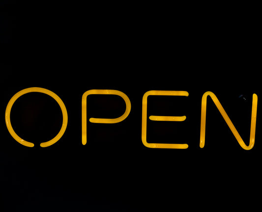 OPEN Yellow Single Stroke  Neon Sign Replacement Tube