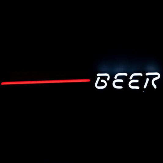 BEER & Red Emphasis Line Single Stroke Word Unit for Busch Beer Outdoors Sign Neon Sign Replacement Tube
