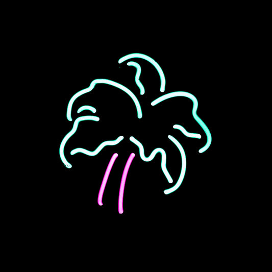 Left Light Blue Palm for Vintage Budweiser Neon Sign Replacement Tube Used