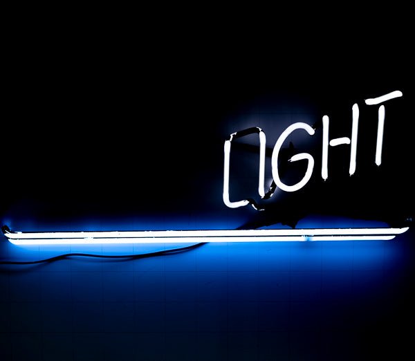 LIGHT Single Stroke Word Unit & Double Emphasis for Coors Light Silver Bullet Replacement Tube - Neon Sign Part