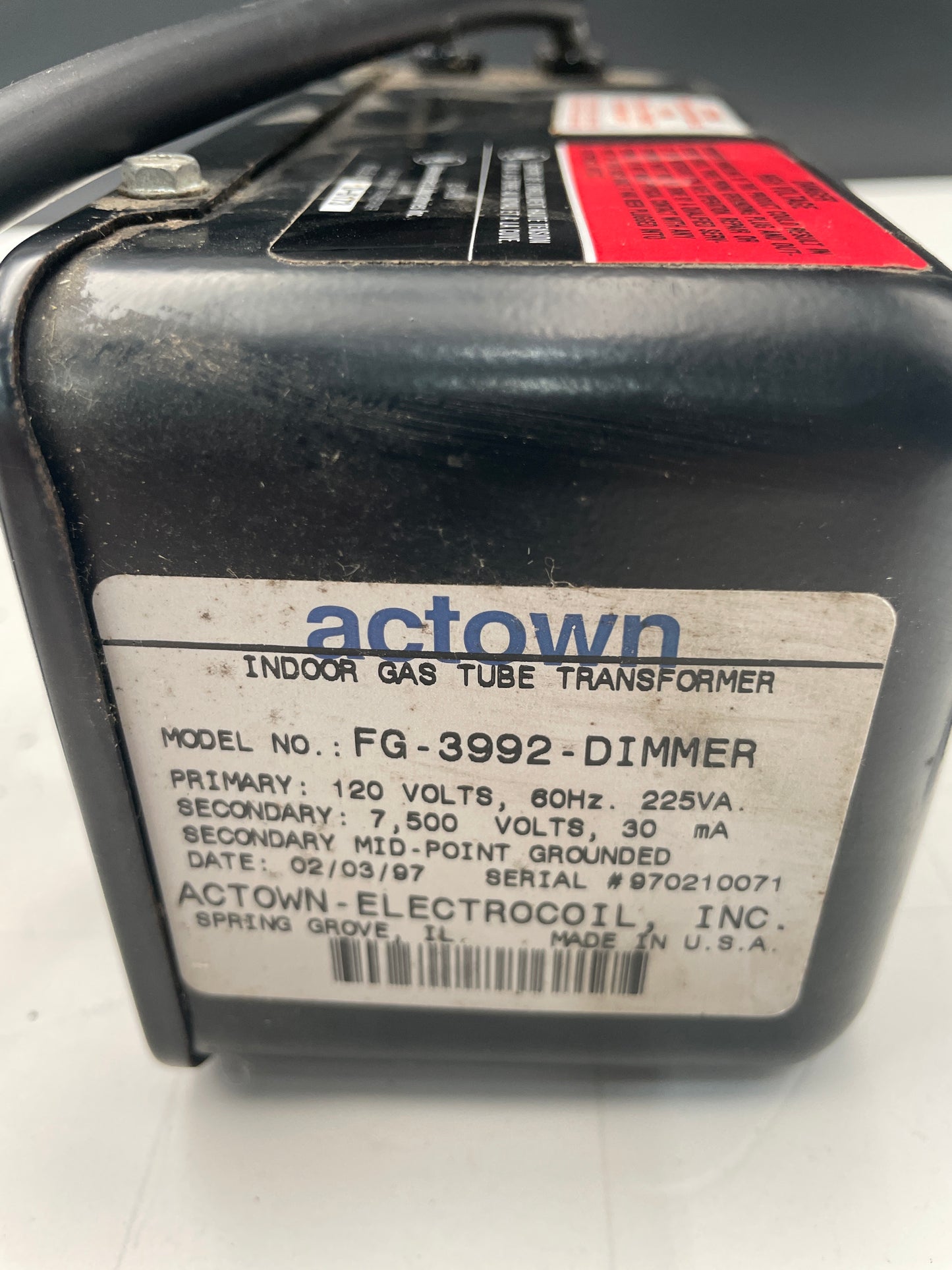 Actown Vintage Core & Coil Neon Sign Replacement Transformer – 7.5Kv
