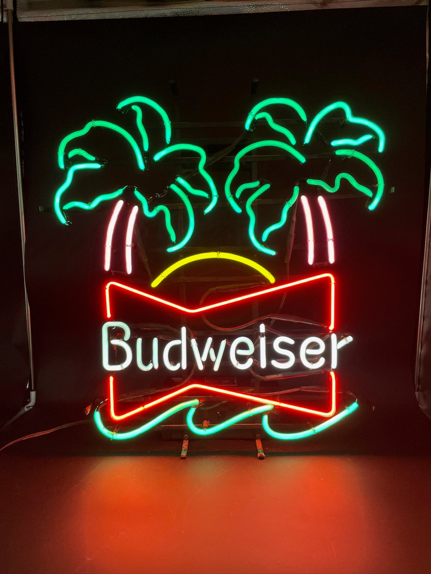 Left Teal Palm for Vintage Double Palm Budweiser Neon Sign Replacement Tube