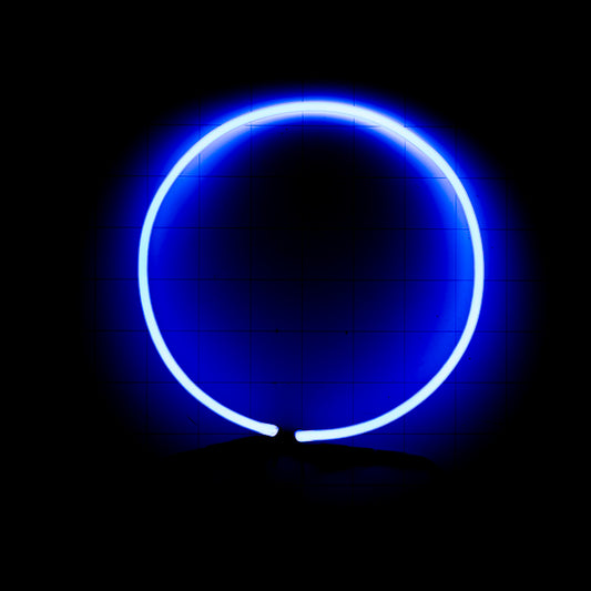 Blue Circle/Ring/Border Unit with Vertical Electrodes for Unknown Replacement Tube - Neon Sign Part