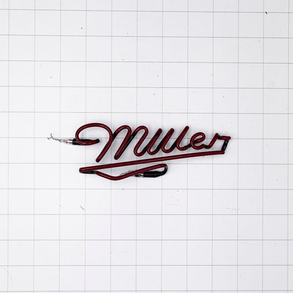 Red Miller Single Stroke Script with Emphasis word unit for Miller Replacement Tube - Neon Sign Part