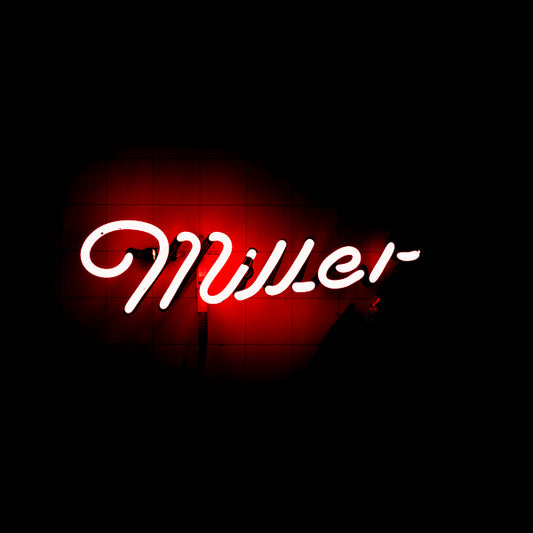 Red Miller Single Stroke Script Word Unit for Miller Replacement Tube - Neon Sign Part