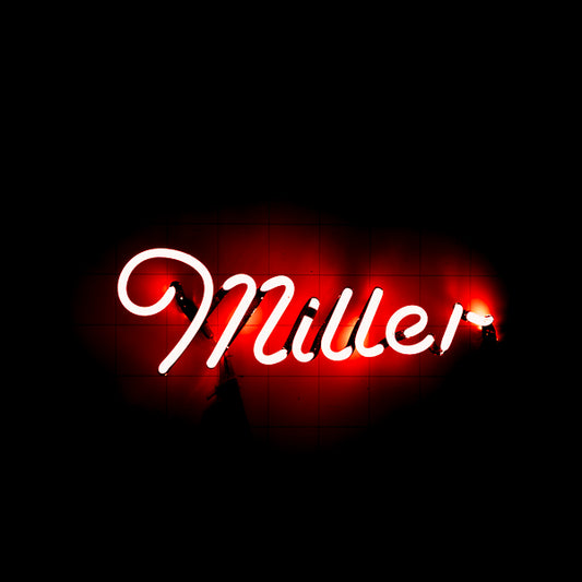 Red Miller Single Stroke Script Word Unit for Miller Replacement Tube - Neon Sign Part