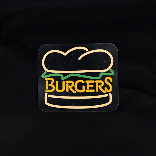 Burgers Neon Sign Plastic Replacement Panel